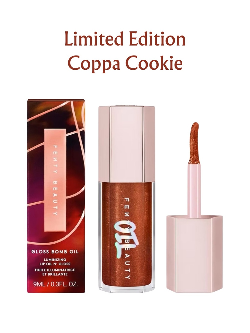 FENTY BEAUTY Gloss Bomb Oil Lip Gloss in Coppa Cookie - .30 oz NIB